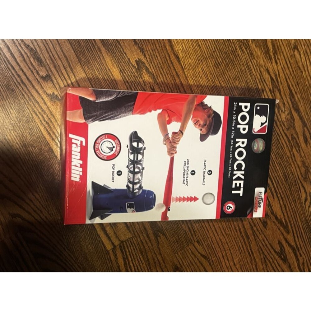 Franklin MLB Pop Rocket Baseball Training Set Bat 5 Balls Auto Release NEW Seale